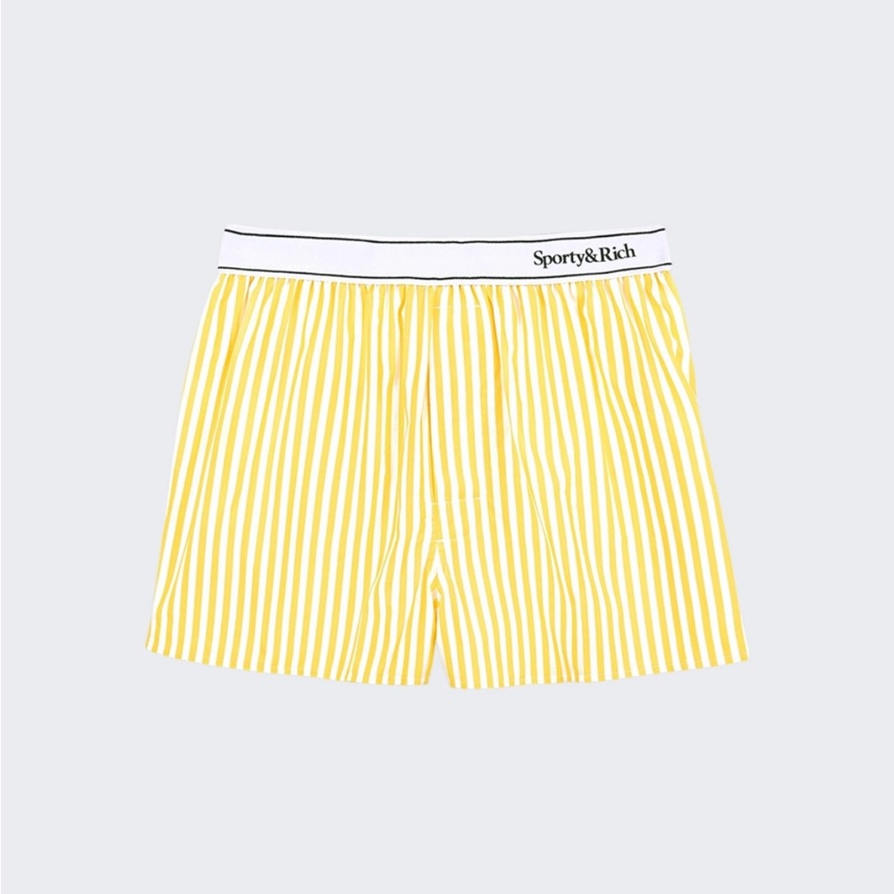 Sporty & Rich Yellow Striped Lounge Shorts size Large